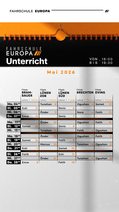 Unterrichts-Kalender